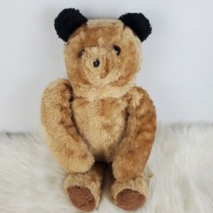 Vintage Eden Brown Teddy Bear Black Ears Plush 18"